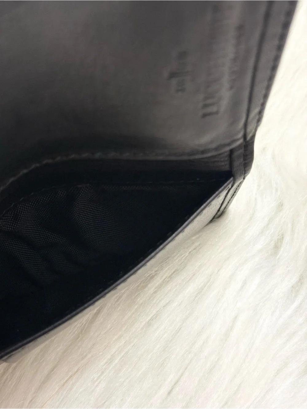 LUCCHESE - BLACK SOFT CALFSKIN LEATHER BIFOLD CARDHOLDER WALLET